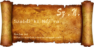 Szalóki Nóra névjegykártya