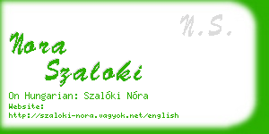 nora szaloki business card