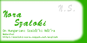 nora szaloki business card